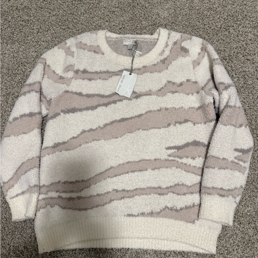 Barefoot Dreams NWT Cream Zebra Sweater